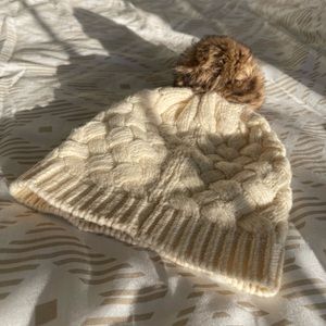 J.Crew Cream Cable Knit Beanie